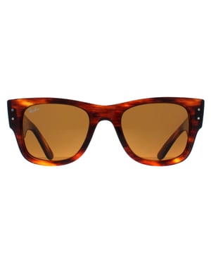 Ray-Ban Vierkante Unisex Gestreept Havana Bruin RB0840S Mega Wayfarer
