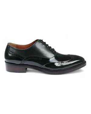 Justin Reess Heren Groene Patent Leren Brogue Formele Schoenen - Harry