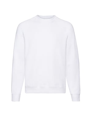 Fruit of the Loom Uniseks Klassiek Effen Raglan Sweatshirt voor volwassenen (Wit)