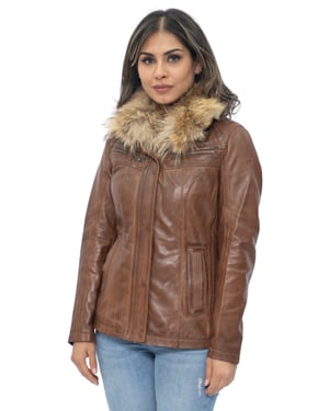Dames leren parkerjack-Arvada