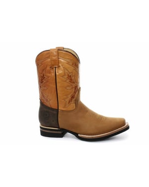 Grinders Tan halfhoge cowboy leren laarzen - El Paso