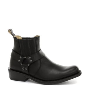 Grinders Unisex zwarte westerse leren laarzen-Renegade Lo