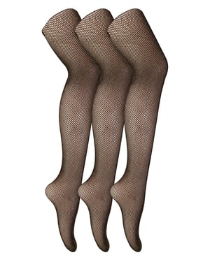 Sock Snob - Dames Fishnet Panty's 3 Paar | Stijlvolle Kousen voor Dansfeesten - Zwart Goud