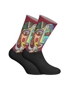 Lange uniseks sokken met elastische print