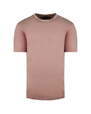 Nicce Korte Mouwen Roze Heren Eto Effen T-shirt Crew Neck 211 1 09 08 0339