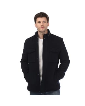 Heren Ted Baker Knowl Funnel Neck Field Jacket in Navy