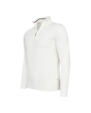 Cappuccino Italia Trui Bergamo Zip Pullover Wit