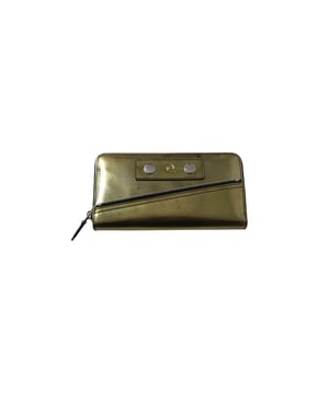 Alexander McQueen Rits Lange Portefeuille met Metalen Stud Detail in Gouden Leer