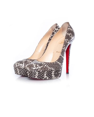 Bianca python platform pumps