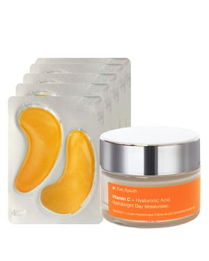 24K Goud + Antioxidant Hydraterende Oogbehandelingen Pads + Vitamine C + Hyaluronzuur Hydrabright Dagcrème 50ml