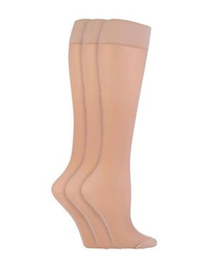 IOMI - 3 Paar Multipack Dames Vlucht Sokken, Compressiesokken voor Vrouwen - Beige