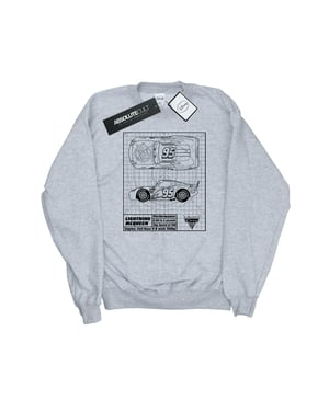 Disney Heren Cars Lightning McQueen Blueprint Sweatshirt (Sportgrijs)