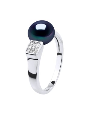 Ring Verstelbare Zoetwater Parel sieraden 9-10mm Black 925