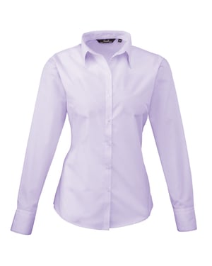 Premier Dames/Dames Popeline Blouse met Lange Mouwen (Lila)