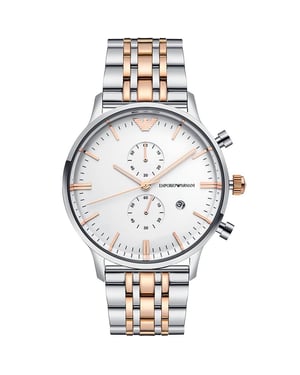 Emporio Armani AR0399 Tweekleurig herenhorloge met chronograaf