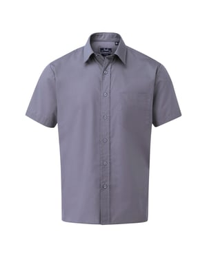 Premier Herenshirt met korte mouwen Popeline (Staal)