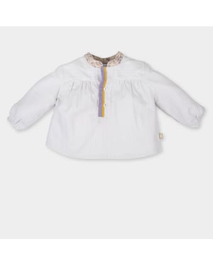 Blouse met lange mouwen en mandarijnkraag 3045W17 meisje