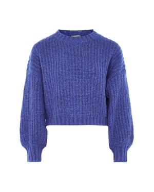 Dreimaster Grof gebreide trui Dames blauw