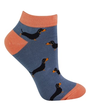 Miss Sparrow - Dames Bamboe Trainer Sokken - Worsthonden (Blauw)