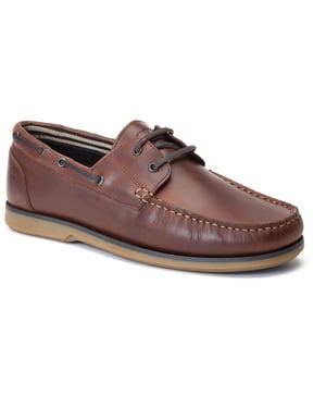 Base London Stern Leder Heren Bootschoenen Burnt Brown