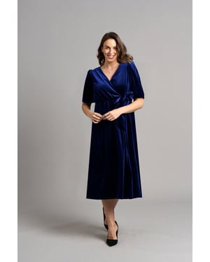 Tanya Fluwelen Jurk - Blauw