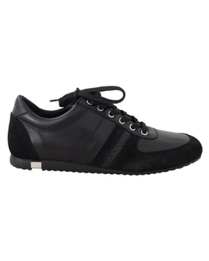 Dolce & Gabbana Heren Zwarte Logo Leren Casual Sneakers Schoenen