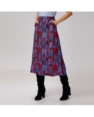 Trapeze midi-rok met grafische print