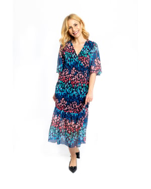 Louise Half Wrap Mesh Jurk