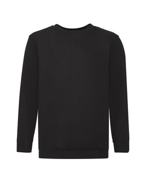 Fruit of the Loom Kinder/Kids Klassiek Sweatshirt met Inzet (Zwart)