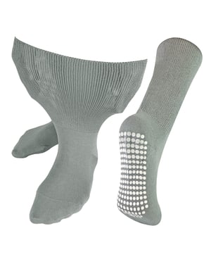 Dr.Socks - Extra brede oedeemsokken met grips - Grijs