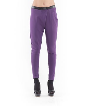 Crossover broek aubergine