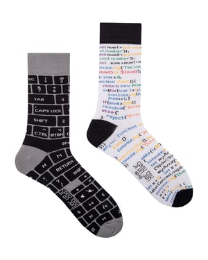SPOX SOX - Unisex Grappige Crewsokken voor IT Ontwikkelaars, Mismatched Sokken - Het Ontwikkelaar