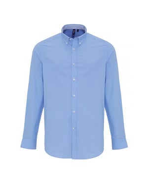 Premier Heren Katoen Rijke Oxford Stripe Shirt (Lichtblauw)