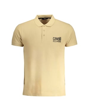 Cavalli Class Gedurfde Logo Beige Polo Shirt