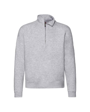 Fruit of the Loom Heren Premium Zip Neck Heather Sweatshirt (Heide Grijs)