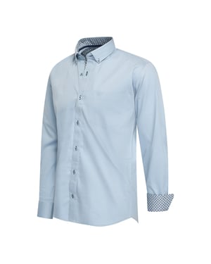 Cappuccino Italia Overhemden Stretch Overhemd Ancona Blauw