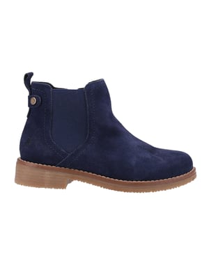 Hush Puppies Maddy Wide Dames Suède Marineblauwe Platte Chelsea Laarzen