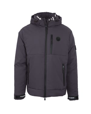 Plein Sport Padded Large Branded Logo Grey Jacket