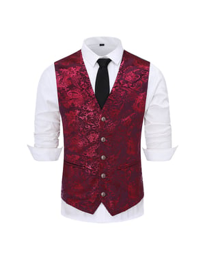 Slim-fit rood bedrukt vestgilet