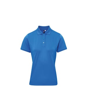 Premier Dames/dames Coolchecker Plus Piqu Polo met CoolPlus (Saffier)