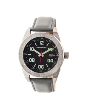 Morphic M63-serie horloge met leren band en datum