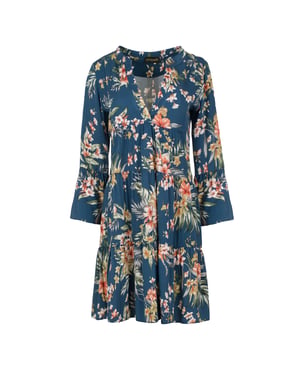 Bloemen jurk met geplooide naden