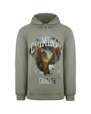 Criminal Damage Eagle Heren Grijs Hoodie