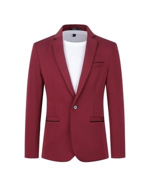 Heren colbert slim fit jas zakelijk dagelijks blazer rood