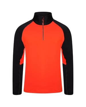 Dare 2B Heren Fuser Core Stretch Half Zip Thermo Top (Amberkleurige gloed/zwart)