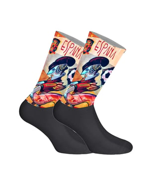 Lange uniseks sokken met elastische print
