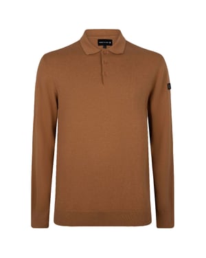 Presly & Sun Trui Brad Long Sleeve Knitted Polo Bruin