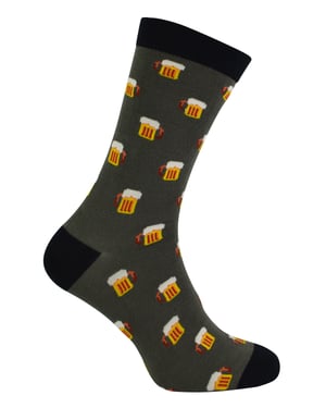 Mr Heron bamboesokken met nieuw patroon voor heren - Bier (Grijs)