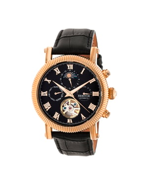 Heritor Automatische Winston Semi-Skelet Leather-Band Horloge