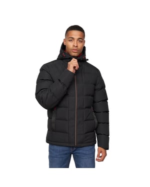 Crosshatch Heren Kampnew jas met reliëf (Zwart)